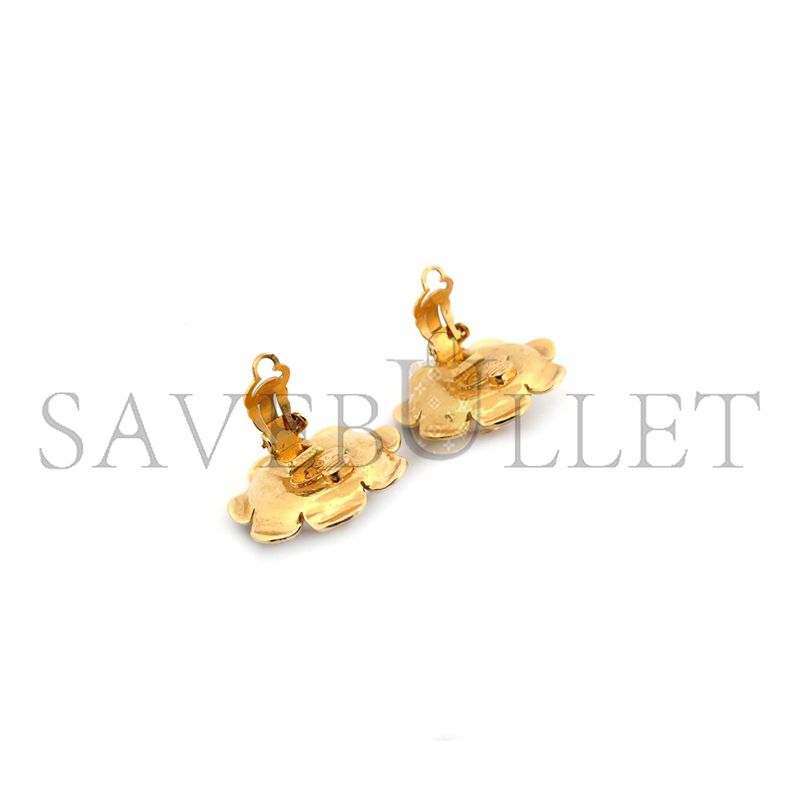 Ch**el camellia pearl earrings